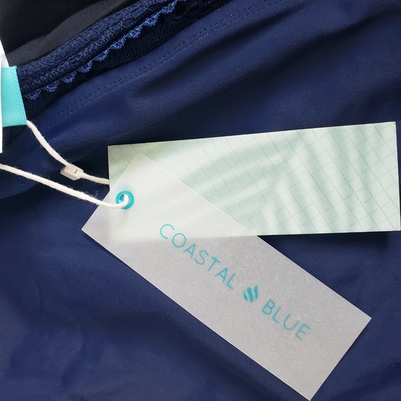 Coastal Blue Swimwear Crochet Halter Neck Top - Picture 6 of 6